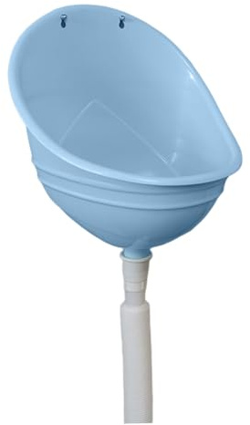 Plastic Urinals for Men, Wall Mounted Odourless Splash-Proof Flush Waterless Urinal with Hose for Home, Dorm, Garden, Motorhome, Blue Waterless Urinal for Men Plastic