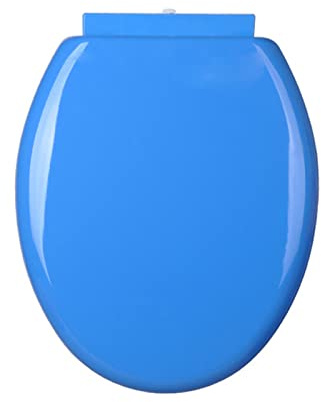 Giural Colorato Sedile WC Copriwater Universale con Chiusura Ammortizzata Soft Close, Ovale, Copri WC Water, Tavoletta WC Ideal Standard,Seduta del WC,Coperchio Bagno A Forma di O,Blu