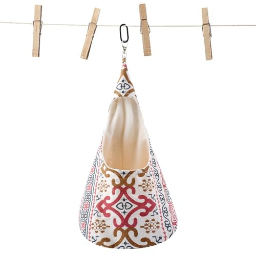 Peg Bag for Washing Line with Hanger, Washable Conical Peg Holder Red | Reusable Laundry Storage for Clothespin Storage Bag (15 x 8 in)