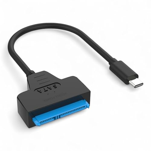 USB C zu SATA Adapter – Typ C auf SATA III Kabel (USB 3.1, 6 Gbit/s) für 2,5 Zoll HDD & SSD Festplatten, 22 Pin, High-Speed Konverter für schnelle Datenübertragung, Plug & Play für Laptop, PC & Mac