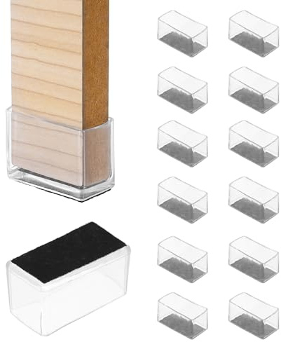 PATIKIL 14Pcs Paraspigoli Rettangolari Per Gambe Di Sedia 60x30mm | Coprigambe Per Mobili Per Pavimenti In Legno Massello, Coperture Elastiche, PVC E Feltro, Antigraffio, Riduzione