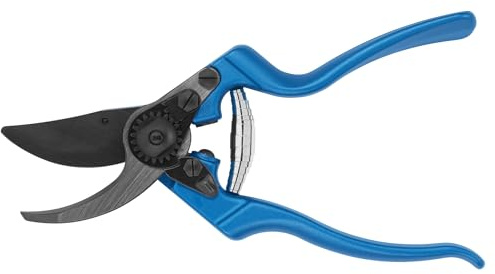 FELCO 8 Gartenschere Klinge F-Tech/Blaue Griffe – Rechtshänder, präziser 25 mm Schnitt, ergonomisch und robust, geschmiedete Aluminiumgriffe, Profi-Schere, Swiss Made