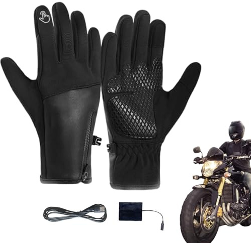 Quorvex Guantes Calefactables Recargables | Recargables Polar Táctil Antideslizante,Guantes Eléctricos USB con Calefacción para Ciclismo - para Esquí Snowboard Deportes de Nieve Conducción Senderismo