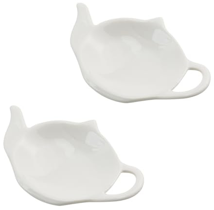 2 Pack Ceramic Spoon Rest, Blue Cooking Spoon Holder, Decorative Small Rest for Cookie Tea Bag Mustard, 4.8 X 3.54 Inch