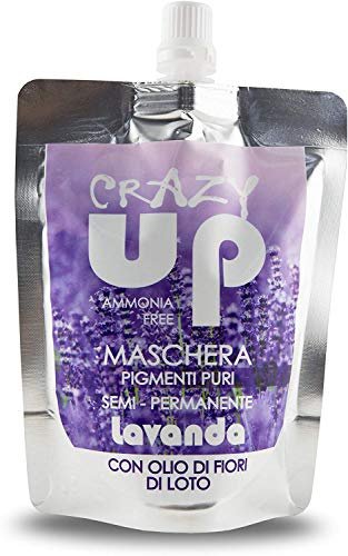 Crazy Up Maschera Colorante Senza Ammoniaca Semipermanente per Capelli - 200 ml (Lavanda)