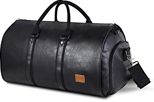 seyfocnia Anzugtasche Herren Kleidersack, Wandelbare Reise-Kleidertasche mit Fächern, 3-in-1 Handgepäcktasche, Faltbare Weekender Reisetasche, Kleidersack für Anzug für Herren, Klassisch Schwarz