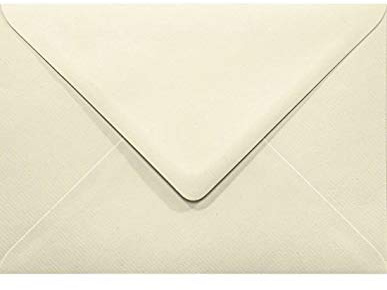 Netuno 100 räfflade oblekta kuvert B6, 125 x 175 mm, 120 g, Aster Laid Ivory, eleganta räfflade kuvert, texturerat papper, för bokstäver, inbjudningar, gratulationskort, bröllop, födelsedag, jul