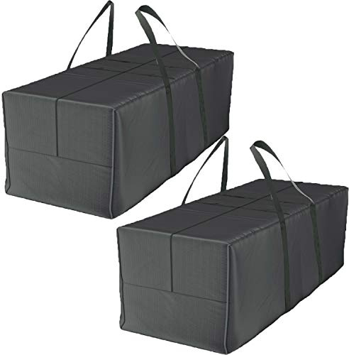 Climecare Aufbewahrungstasche Deluxe XXL (175x80x60 cm) und Schutzhülle für Auflagen - Gartenauflagen Aufbewahrungstasche aus 420D Polyester, Wasserdicht, 2 Stück