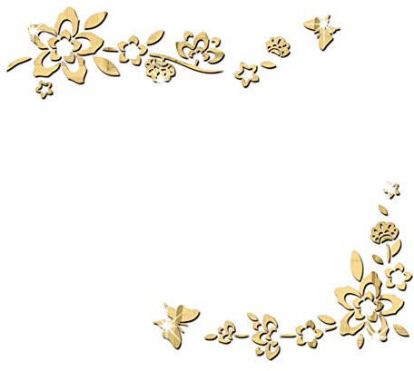 WESDOO Wanddekoration Schlafzimmer Spiegel Wandaufkleber 3D Wandaufkleber Schlafzimmer Dekor Aufkleber für Spiegel Schlafzimmer Wandsticker Gold