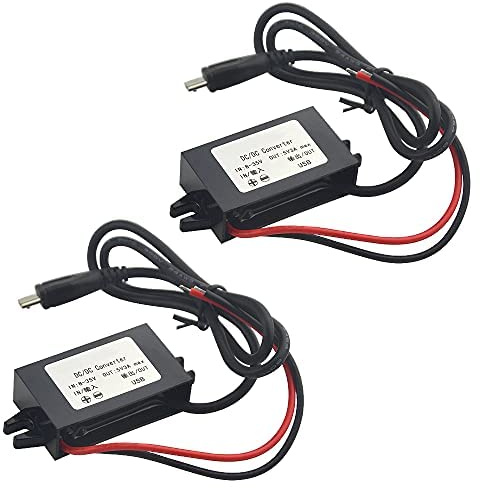 BGTXINGI 2Pcs DC-DC Buck Converter Module 3A 12V 24V to 5V DC Power Converter Step Down Module with Micro USB Connector (USB Micro Interface)