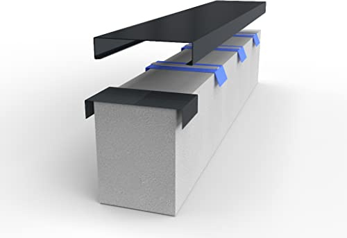 Alu-Mauerabdeckung Komplettsystem - Abdeckung 2,0 m inkl. 3x Schnapphalter und 1x Stoßblech - Größe: L, Farbe: Anthrazit RAL 7016