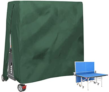 J&C Table Tennis Cover, 420D Ping Pong Table Cover Waterproof, Outdoor Table Tennis Covers, Heavy Duty Ping Pong Table Cover for Outside (Green)