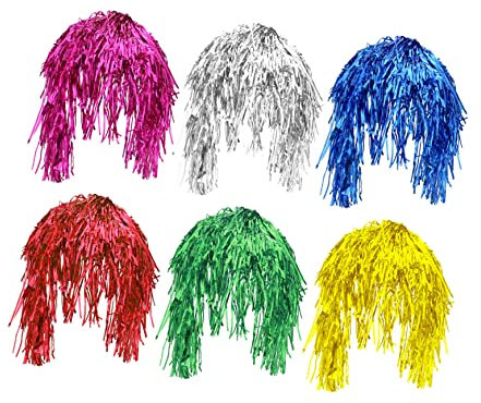 INOOMP 6stücke Bunte Lametta Haarperücke Dekorative Metallische Party Perücke Haar Ornament Für Cosplay Und Maskeraden