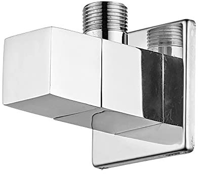 Inbagno Rubinetto sottolavabo 1/2” x 1/2, Design Quadrato, valvola ad Angolo sottolavello, Chiave d'arresto per Chiusura Acqua lavandino
