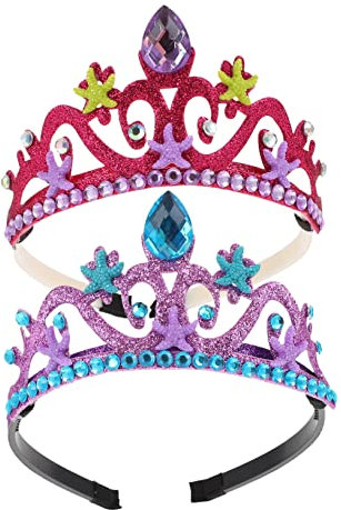 Beatifufu 2stücke Junge Mädchen Krone Haarreifen Für Mädchen Aus Hochwertigem Material Seestern Design Für Geburtstagsparty Und Alltag Einfacher Anlegekopfschmuck Für Kleinkinder