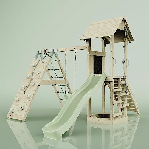 PolarPlay Tower Kids Wooden Climbing Frame - Climb & Swing Tyra Sage