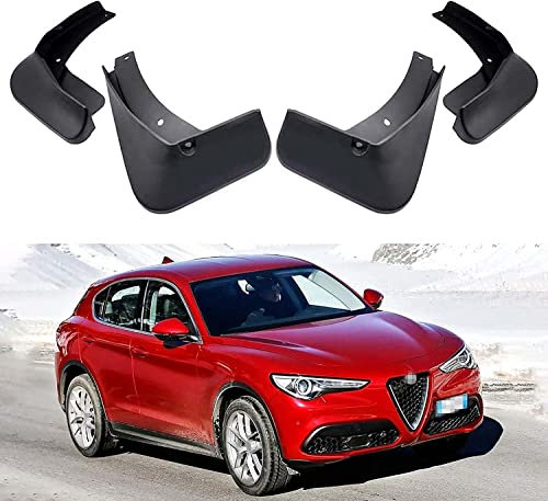 SaVgu Parafango Kit paraspruzzi for Auto, parafango di Ricambio for Alfa Romeo Stelvio 2018 2019 2020, paraspruzzi Anteriori e Posteriori Personalizzati, paraspruzzi, parafanghi.