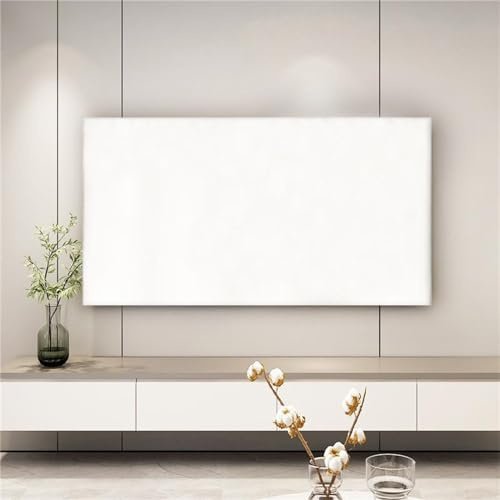 Treer TV Housse Anti-Poussière, Housses de Télévision en Tissu Élastique Couverture de Télévision Protection Universelle Housse d'Écran Protection for TV de 32 à 85 Pouces (Blanc,55-65 Pouces)
