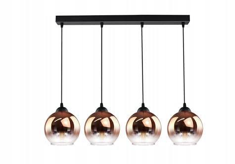 FKL DESIGN Home Deco Deckenlampe Pendellampe Hängelampe Wandlampe Tischlampe Leuchte Pendelleuchte Kugel Schwarz Kupfer Transparent 840