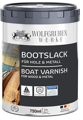 WO-WE Bootslack Bootsfarbe Holzlack Parkettlack Yachtlack für Holz, Metall MATT Anthrazitgrau - 750ml