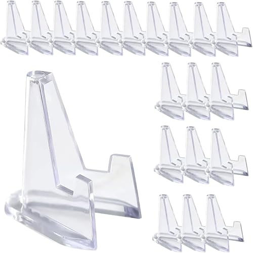 20 Stück transparente Mini-Staffelei aus Acryl, transparenter Münzständer, Sammelkartenständer, Mini-Kartenhalter für Karten, Münzen, Medaillen, Handwerk, Sammlerstücke, Display, 3,6 cm hoch