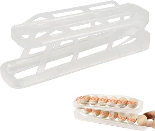 KLUFO Huevera, huevera Doble para frigorífico, huevera para frigorífico Huevera extraíble para frigorífico, para 12-14 Huevos (Transparente)