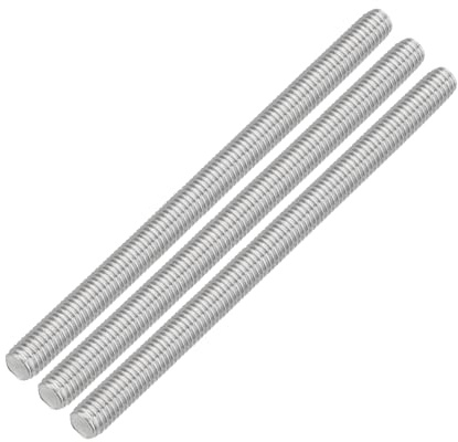 QUARKZMAN 3 Stück Gewindestangen, M8 x 120mm, 304 Edelstahl, Gewindestab mit metrischem Vollgewinde, M8-1.25 Gewindestift für Möbel- und Maschinenmontage