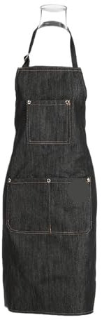 XPJYUA Arbeitsschürze Leichte Denim-Jeans-Werkzeugschürze mit Taschen, wasserdichte, gewachste Canvas-Schürze for Männer und Frauen, verstellbare Arbeitsschürze