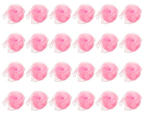 PATIKIL Jongliertücher, Chiffontücher für Tanzen 24 Stück Bunte Tücher 60x60cm Quadratische Seidentücher für Spiel Magie Musik Tanzen Party Aktivitäten Zubehör Dekoration, Pink