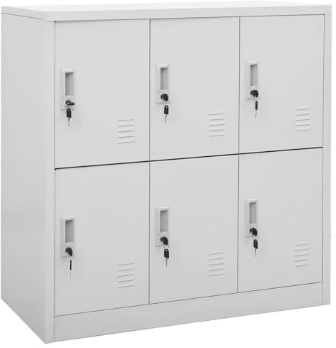 Xichuzi Schließfachschrank, Wertfachschrank, Fächerschrank, Schließfachschrank, Spinte Schrank, Schließfach, Aufbewahrungsschrã¤nke, Hellgrau 90x45x92,5 cm Stahl
