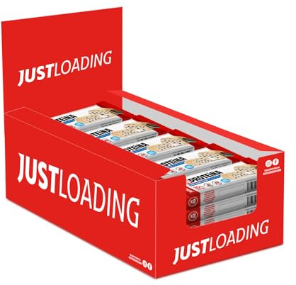 JustLoading Barrita 31% Proteica Cookies&Cream | Sin Aceite Palma | 20x50g | Baja en azúcar, digestión ligera. Proteínas rápida y lenta asimilación: saciedad y recuperación duradera. Textura crujiente.