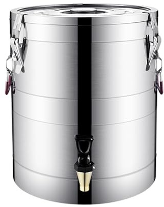 XYUERU Isoliertes Edelstahlfass mit Wasserhahn, versiegeltes Isolierfass | Aus Edelstahl 304 Wasserspeicherfass aus Edelstahl, for Restaurants, Cafeterias und Hotels(30L)