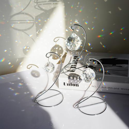 HDCRYSTALGIFTS 3X Prisma Glaskugel Ornamentständer Sonnenfänger Kristall Einzigartiges Gedenkgeschenk für Verstorbene, Familie & Angehörige