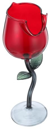 Cabilock Verre Pour Fleur Rouge Élégant - Verres À Jus Pied Pour Dîner Pendaison De Crémaillère Forme De Coupe À Cocktail Verrerie Haute Pour Rose Gobelet De Jour Gobelets De Fête