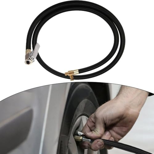 SageFurned Hochfester 100 cm Auto-Luftpumpen-Schlauchadapter für Reifenventil-Verbindungsrohr (Autoreifen-Luftpumpschlauch)