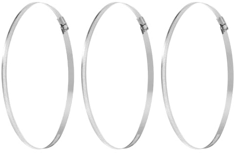 QUARKZMAN 3 Pezzi Fascette Serratubo In Acciaio Inox 9-1/8-10(232-254mm) Regolabili A Vite Senza Fine Per Idraulica Lavastoviglie Autoveicoli Lavatrice, Argento