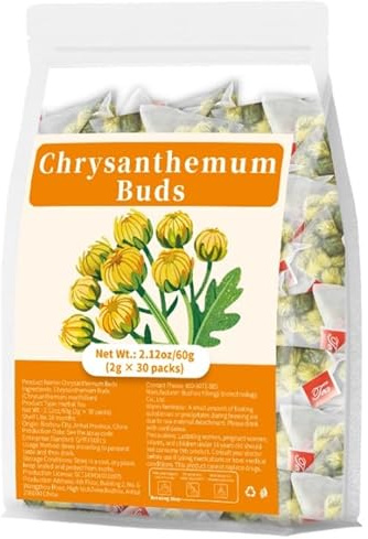 Té De Hierbas Naturales Chrysanthemum Buds, 30 Bolsitas De Té, Infusión Floral Refrescante For La Salud Y El Equilibrio Interior(2pcs)