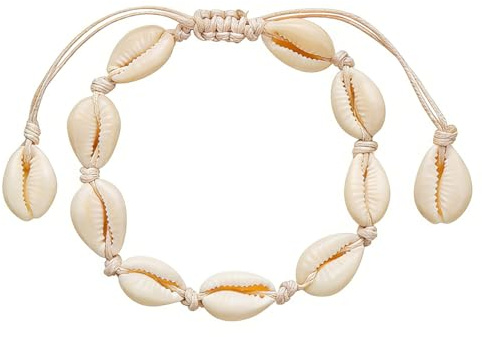 RICUHJIAJU Fußkettchen Muschel Sommer, Fusskettchen Boho Style, Exquisit Fußkettchen mit Muscheln Damen, für Schmuck im Hawaiianischen Strandstil