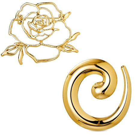 Lot de 2 Broches Géométriques en Métal Femme