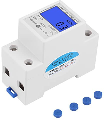 Compteur électrique, 5-32A 230V 50Hz Affichage LCD Monophasé Energy KWh Meter, Electronic KWh Meter, Kilowatt Hour kwh Meter, DIN Rail Mounting DDS528
