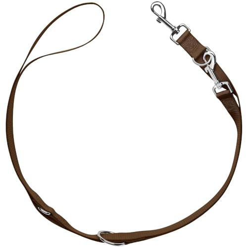 HUNTER Laisse réglable pour Chien London, Laisse en Nylon réglable 3 Positions, Polyester résistant, légère & indéformable, Couleur: Marron, Taille: 10/200