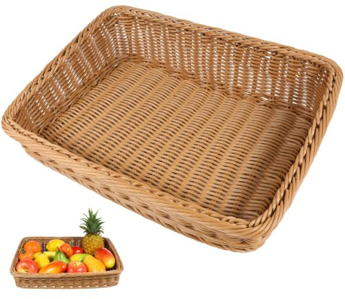 Cabilock Bandeja De Frutas 1 Pc Canasta De Menú Mimbre Natural Cesta De Almacenamiento De Mimbre Palomillas para Estanterias Cuberteros Cesta Al Aire Cestas Tejidas Cesta De Comida Fruta