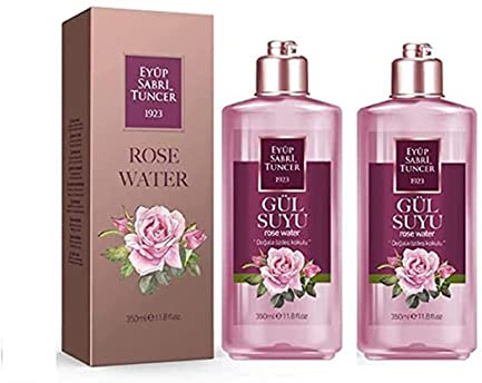 Eyüp Sabri Tuncer reines Rosenwasser Gesichtswasser ohne Alkohol - Rose Water for face I Rosenhydrolat 100% I Rosenblütenwasser Toner I Gülsuyu Rosenwasser - Rosewater Make-Up Entferner 2x350ml