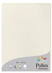 Paquet filmé de 25 feuilles papier Pollen 210x297, 210 g/m², Natura recyclé