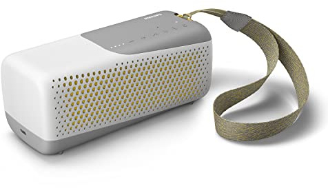 Philips Audio Kabellose Lautsprecher Bluetooth, Hochwertiger, Hochportabler & r IP67 Lautsprecher Mit Integriertem Mikrofon Für Anrufe, Bis Zu 12 Stunden Wiedergabe, TAS4807W, Weiß, TAS4807W/00
