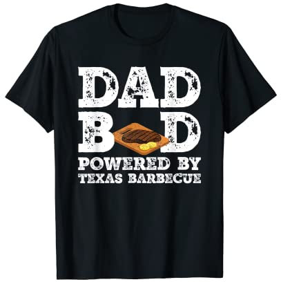 Dad Bod Powered By Texas Barbecue Vater Figur Grafik T-Shirt