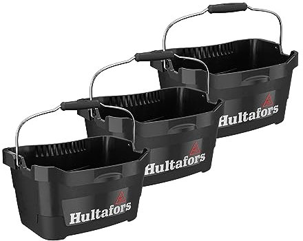 Hultafors Cubo para Herramientas de 15 litros, Juego de 3 Piezas I I con Capacidad para hasta 100 kg | Juego de Cubos con construcción ultrarresistente y Forma ergonómica I Made in Sweden I 590106