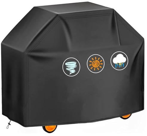 Funda Barbacoa Exterior Impermeable, 600d Oxford BBQ Funda Barbacoa, Resistente A La Lluvia, Parrilla Barbacoa Al Desgarro Y A Los Rayos UV Accesorios Barbacoa Barbacoa Portatil (147×61×122cm)