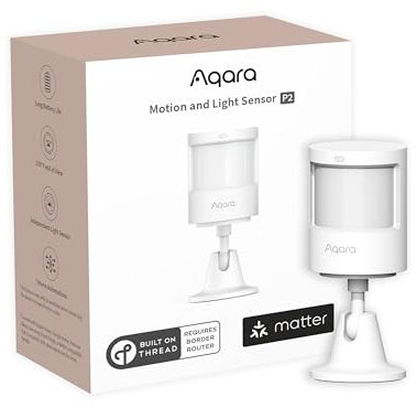 Aqara Motion and Light Sensor P2, Matter over Thread, Requires Thread Border Router, Motion Detector with Light Sensor, for Various Automations, Supports Apple Home, Google Home, Alexa and SmartThings