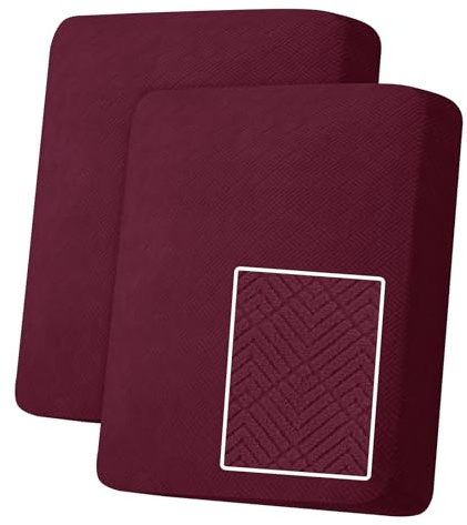 YSTELLAA Stretch Sitzkissenbezug, Sofa Sitzkissenbezug rutschfest, Elastischer Sofa Sitzkissenbezüge, Universal Sitzkissen Bezug Wohnzimmer, Sofaschoner, 1 Sitzer-2 Stück, Rot